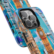 London Big Ben Collage Tough Phone Case – Vibrant City Pop Art Design