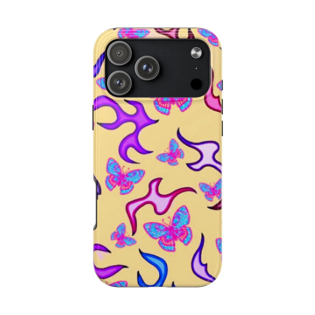 Y2K Butterfly Flames Retro Tough Phone Case LavenderCeleste