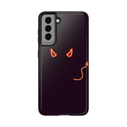 Neon Devil Eyes Tough Phone Case – Minimal Dark Glow Aesthetic Printify