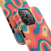 Retro Coral Abstract Mid-Century Tough Phone Case LavenderCeleste