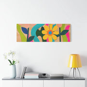 Groovy Paper Cut Flower Matte Canvas Art LavenderCeleste