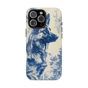 Blue Toile German Shepherd Scenic Tough Phone Case LavenderCeleste
