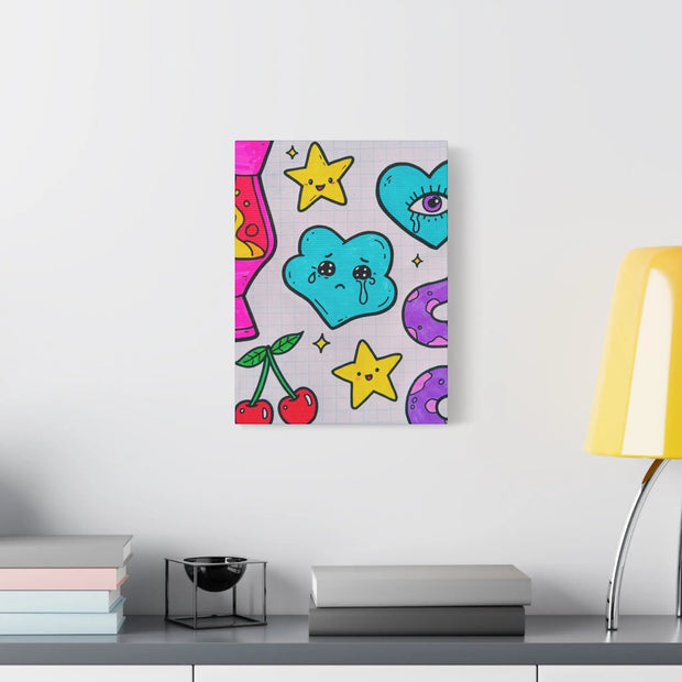Kawaii Lava Lamp Sad Cloud Snake Matte Canvas Print LavenderCeleste