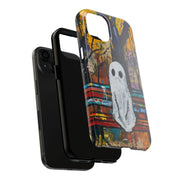 Sad Ghost on Park Bench Abstract Art Phone Case LavenderCeleste