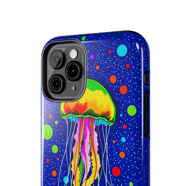 Vibrant Neon Jellyfish Cosmic Sea Tough Phone Case