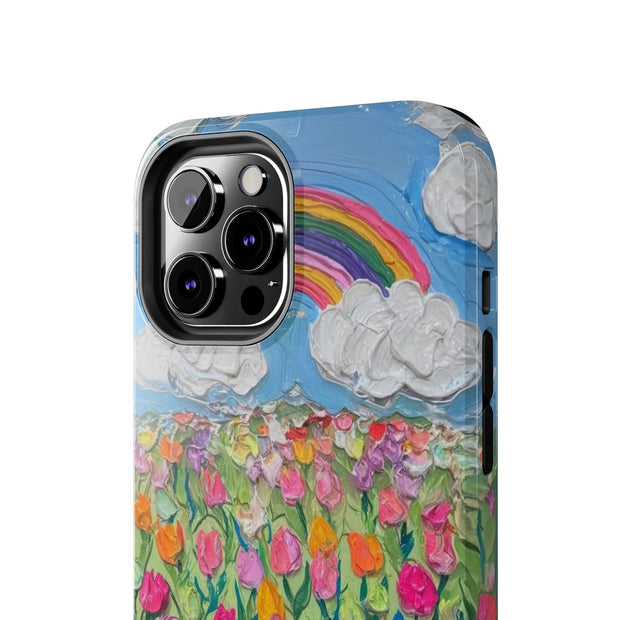 Rainbow Tulip Field Tough Phone Case LavenderCeleste