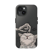 Skeleton Scratch Cat Gothic Humor Tough Phone Case LavenderCeleste
