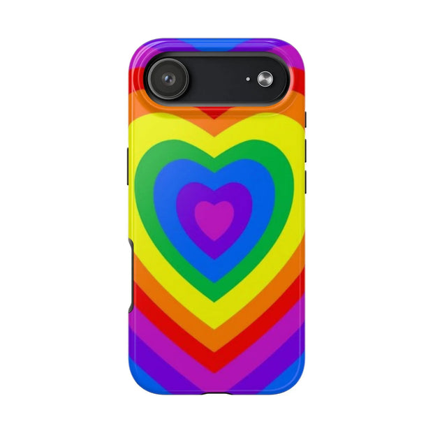 Pride Rainbow Heart Tough Phone Case LavenderCeleste