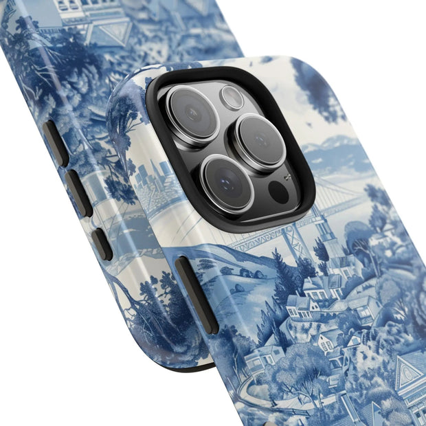 San Francisco Toile de Jouy Scenic Tough Phone Case LavenderCeleste