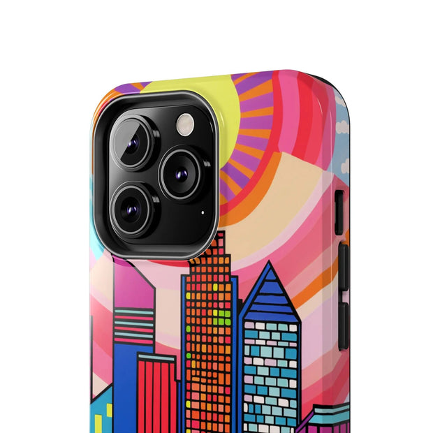 Tulsa Oklahoma Retro Pop Skyline Tough Phone Case LavenderCeleste