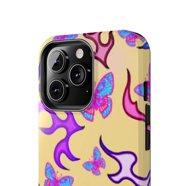 Y2K Butterfly Flames Retro Tough Phone Case LavenderCeleste