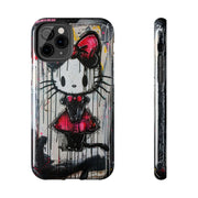Goth Bow Cat Graffiti Pop Art Tough Phone Case LavenderCeleste