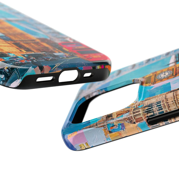 London Big Ben Collage Tough Phone Case – Vibrant City Pop Art Design