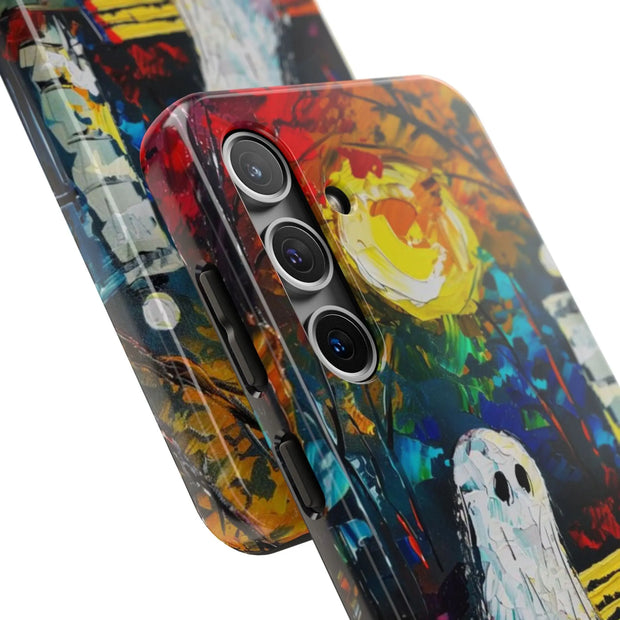 Lonely Ghost Tough Phone Case – Abstract Fall Park Bench Painting
