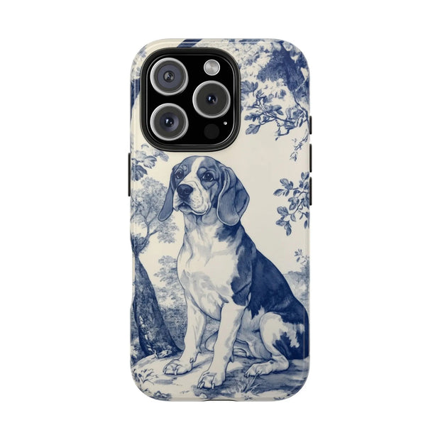 Blue Toile Beagle Country Scenic Tough Phone Case LavenderCeleste