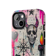 Skull Occult Neon Drip Pastel Goth Tough Phone Case LavenderCeleste