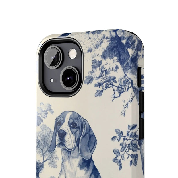 Blue Toile Beagle Country Scenic Tough Phone Case LavenderCeleste