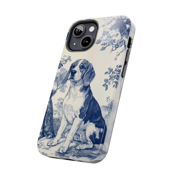 Blue Toile Beagle Country Scenic Tough Phone Case LavenderCeleste