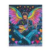 Psychedelic Guitar Angel Matte Canvas Art LavenderCeleste
