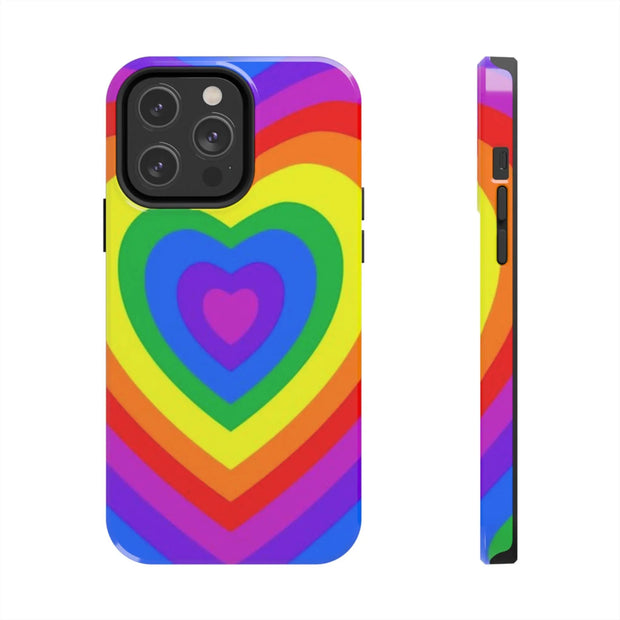 Pride Rainbow Heart Tough Phone Case LavenderCeleste