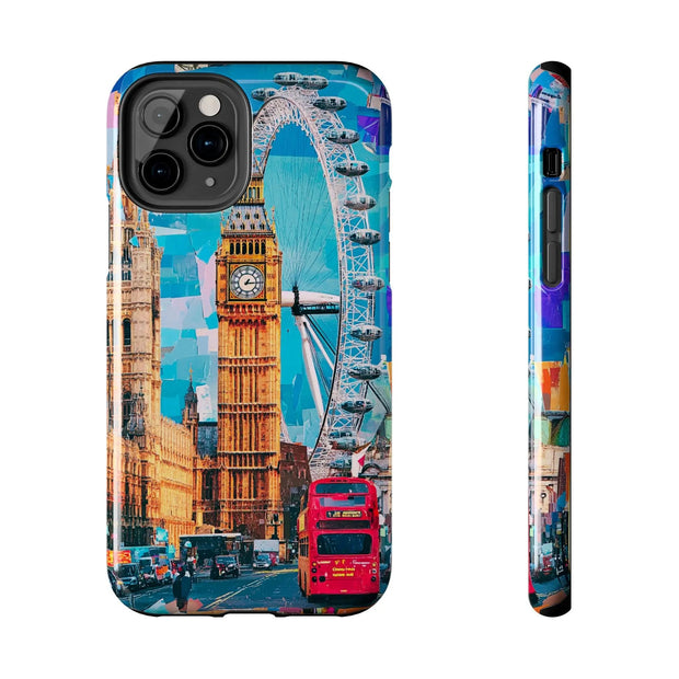 London Big Ben Collage Tough Phone Case – Vibrant City Pop Art Design