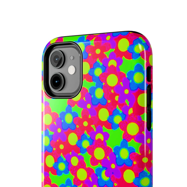 Retro Kawaii Bright Floral Pattern Tough Phone Case