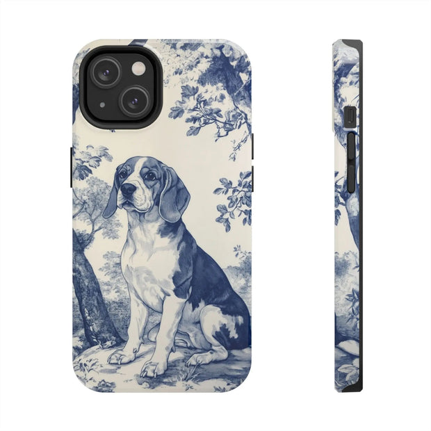 Blue Toile Beagle Country Scenic Tough Phone Case LavenderCeleste