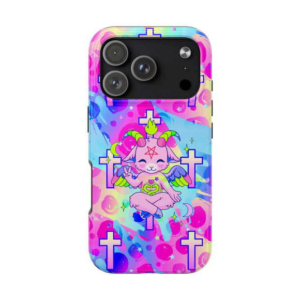 Pastel Goth Kawaii Baphomet Tough Phone Case LavenderCeleste