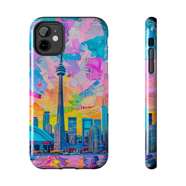 Toronto Pop Art Collage Skyline Tough Phone Case LavenderCeleste