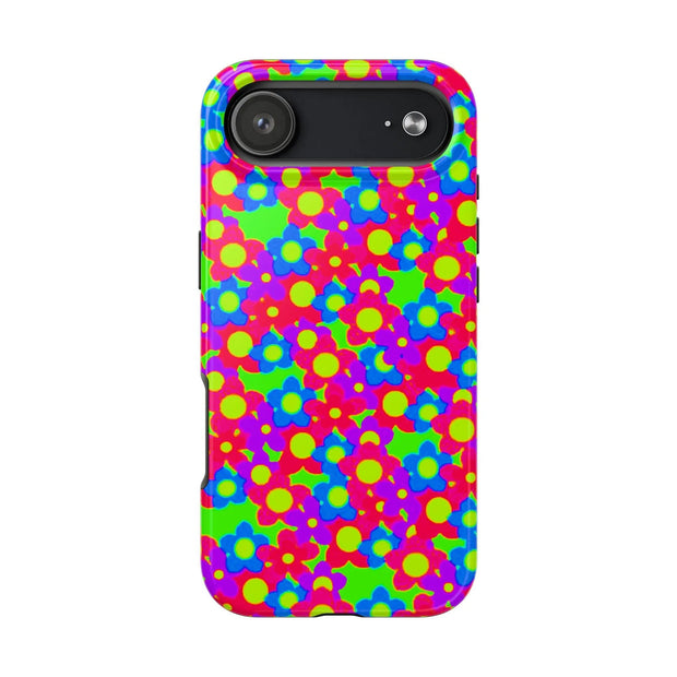 Retro Kawaii Bright Floral Pattern Tough Phone Case