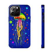 Vibrant Neon Jellyfish Cosmic Sea Tough Phone Case
