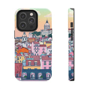 Lisbon Portugal Tough Phone Case – Pastel City Skyline Aesthetic