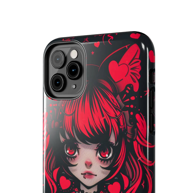 Kawaii Gothpunk Red Heart Tough Phone Case