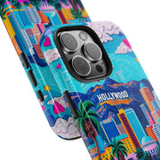 Los Angeles Hollywood Skyline Tough Phone Case – Vibrant Pop Art City Design