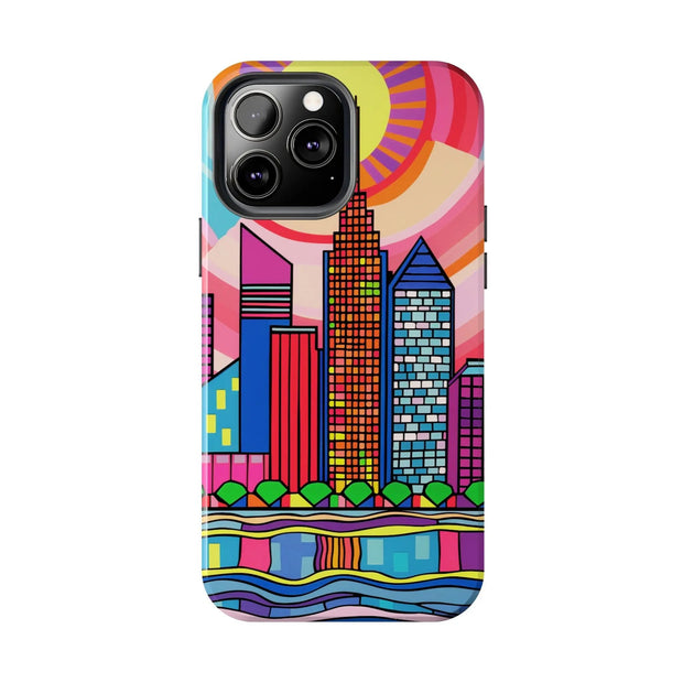 Tulsa Oklahoma Retro Pop Skyline Tough Phone Case LavenderCeleste
