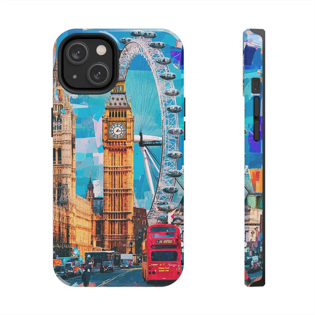 London Big Ben Collage Tough Phone Case – Vibrant City Pop Art Design
