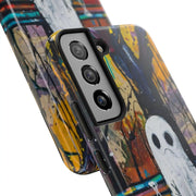 Sad Ghost on Park Bench Abstract Art Phone Case LavenderCeleste