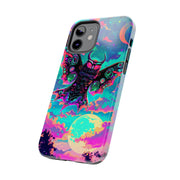 Mothman Tough Phone Case – Psychedelic Neon Cryptid Aesthetic - LavenderCeleste