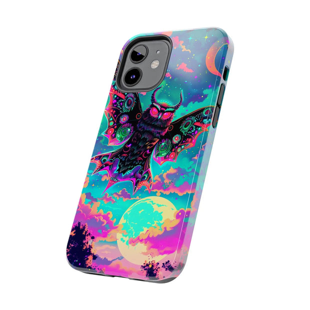 Mothman Tough Phone Case – Psychedelic Neon Cryptid Aesthetic - LavenderCeleste