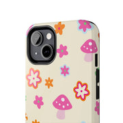 Retro Mushroom Flower Power Tough Phone Case LavenderCeleste
