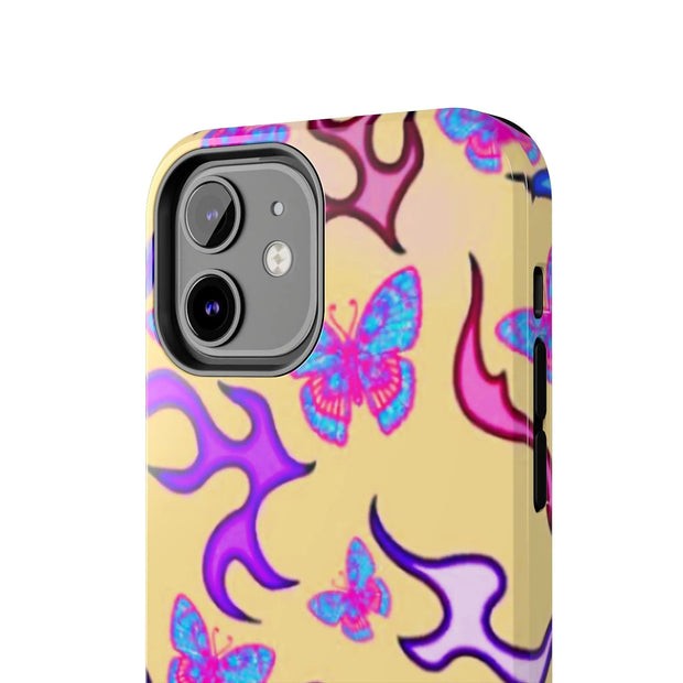 Y2K Butterfly Flames Retro Tough Phone Case LavenderCeleste