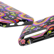 Groovy Mushroom Rainbow Tough Phone Case LavenderCeleste