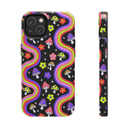 Groovy Mushroom Rainbow Tough Phone Case LavenderCeleste