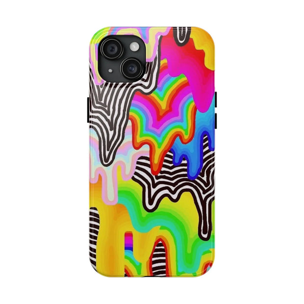 Psychedelic Rainbow Drip Tough Phone Case LavenderCeleste