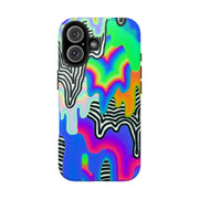 Trippy Technicolor Drip Retro Tough Phone Case LavenderCeleste