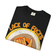 Lack of Fucks Retro Cat Comfort Colors Tee – Funny Lazy Cat Graphic