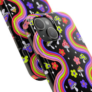 Groovy Mushroom Rainbow Tough Phone Case LavenderCeleste
