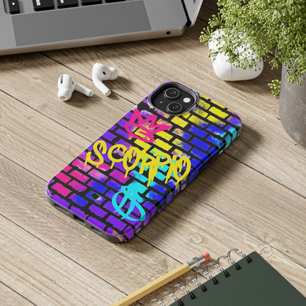 Scorpio Graffiti Wall Zodiac Tough Phone Case LavenderCeleste