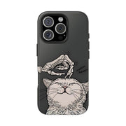 Skeleton Scratch Cat Gothic Humor Tough Phone Case LavenderCeleste