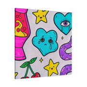 Kawaii Lava Lamp Sad Cloud Snake Matte Canvas Print LavenderCeleste